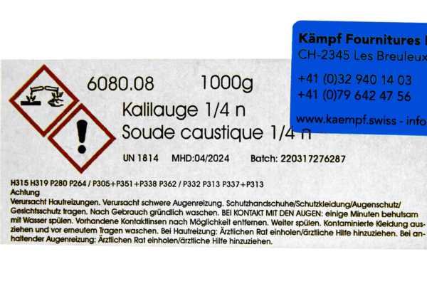 (2063)soude caustique 1 4 n 1000g.2