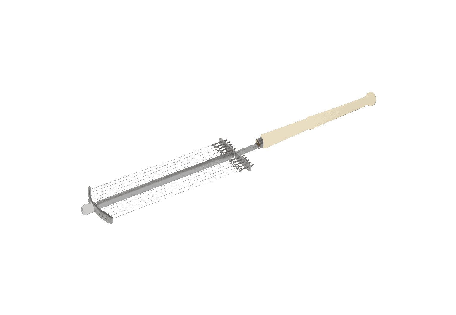 (2555)tranche caillé 10 fils, 70cm, sans poignée, manche synthétique .2