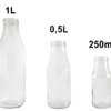 Bouteille à lait en verre 250ml sans bouchon – Image 3