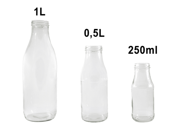 Bouteille à lait en verre 250ml sans bouchon – Kämpf Fournitures Laitières  Sàrl