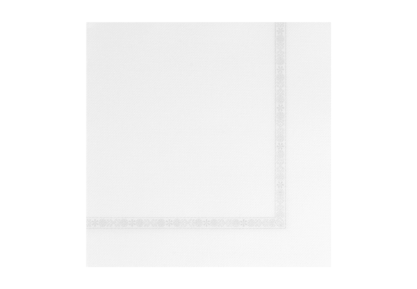 (3647) Serviette De Table Blanc Avec Bordure.2