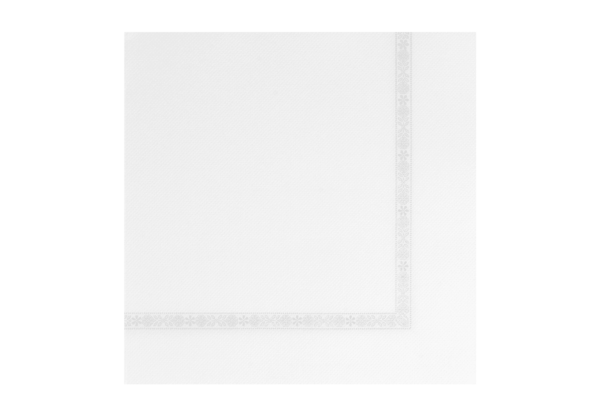 (3647) serviette de table blanc avec bordure.2