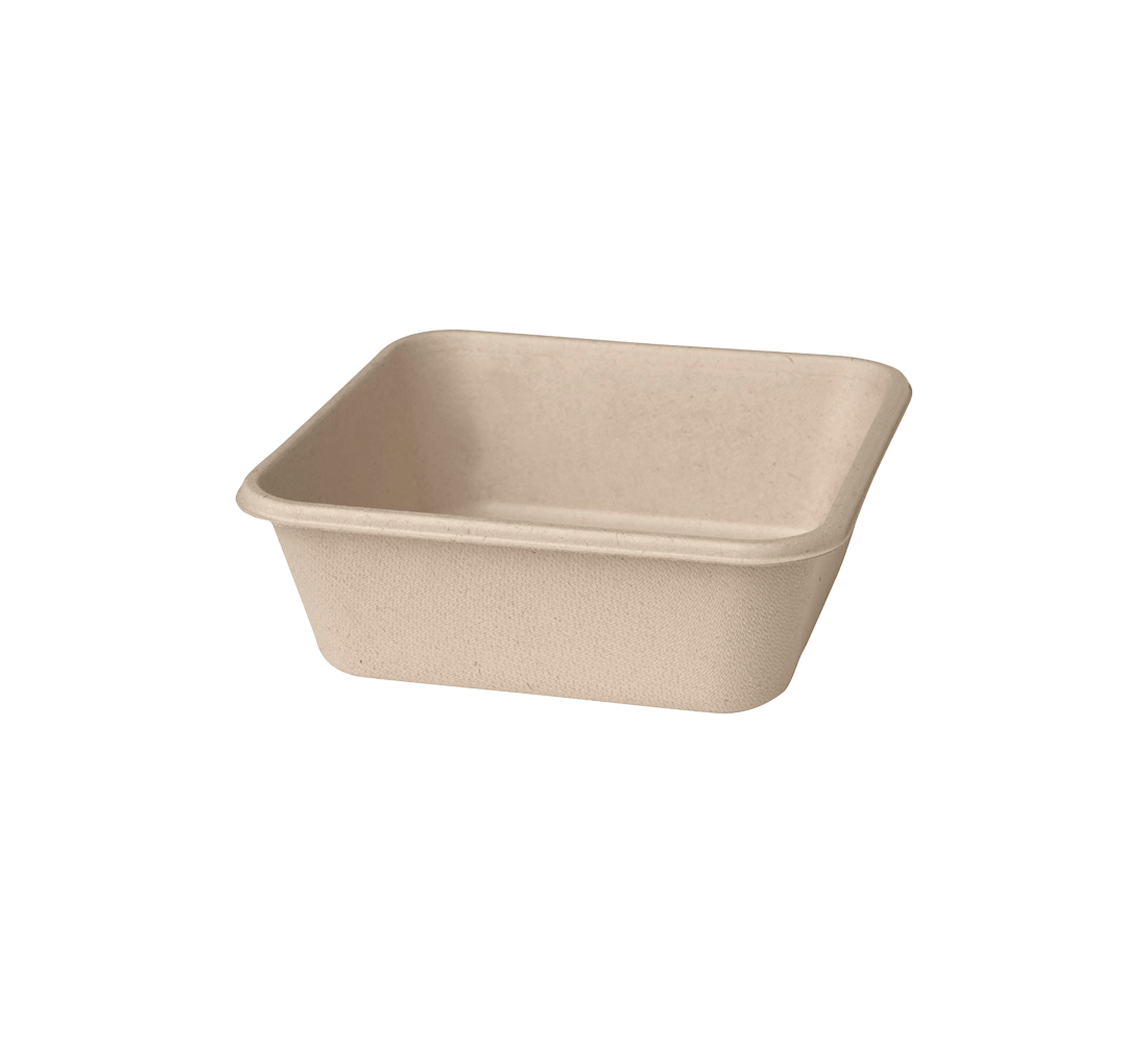 (1531)boite Menu En Bagasse Marron 155x155x53mm, 900ml (360 Pièces).1