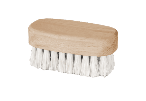 (3008)brosse à fromage ovale en fibre, blanc, manche bois.1
