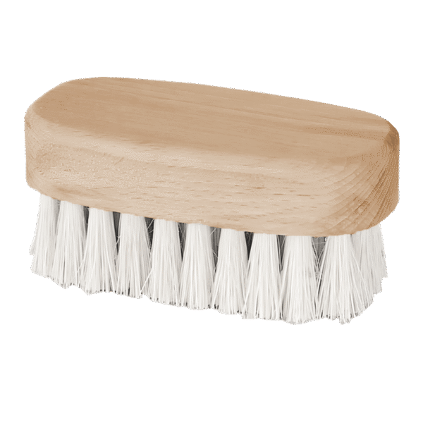 (3008)brosse à fromage ovale en fibre, blanc, manche bois.1