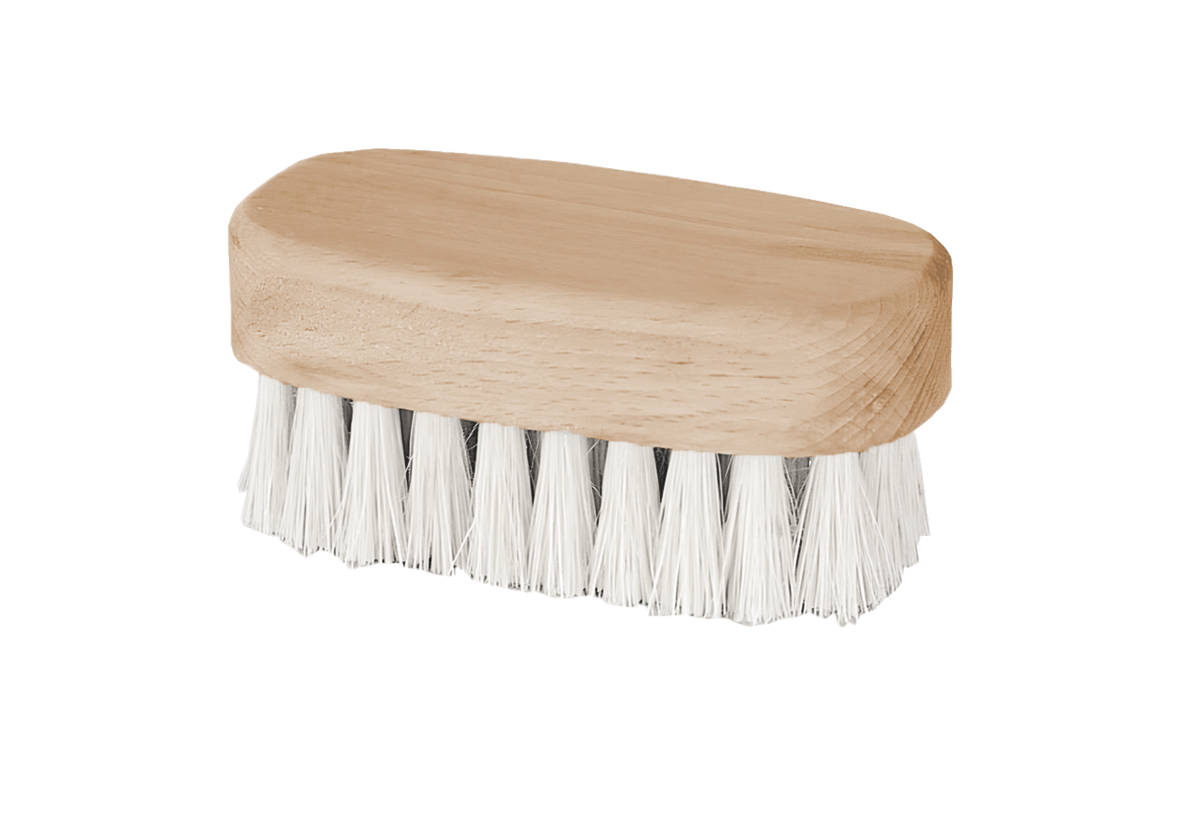 (3008)brosse à fromage ovale en fibre, blanc, manche bois.1