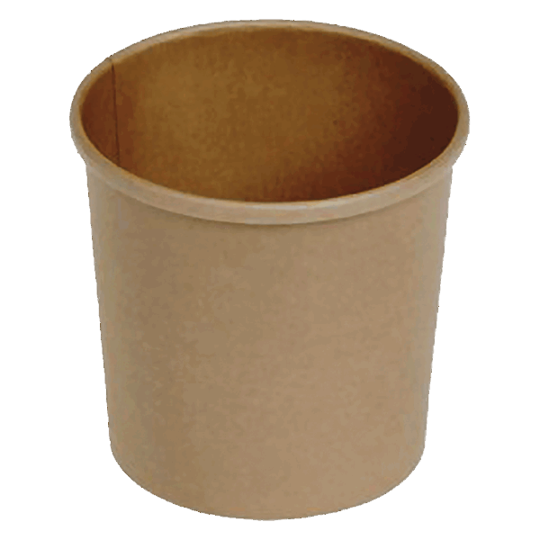 (3367)bol à soupe 750 ml, pla carton, brun