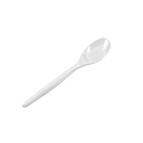 (3439)cuillère à café, ps, blanc. longueur 12.5 cm.1