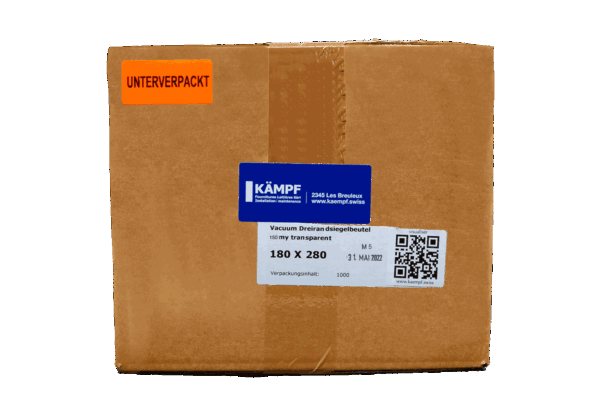 (3460)sachet sous vide, dim. 180x280 mm, 150my .1