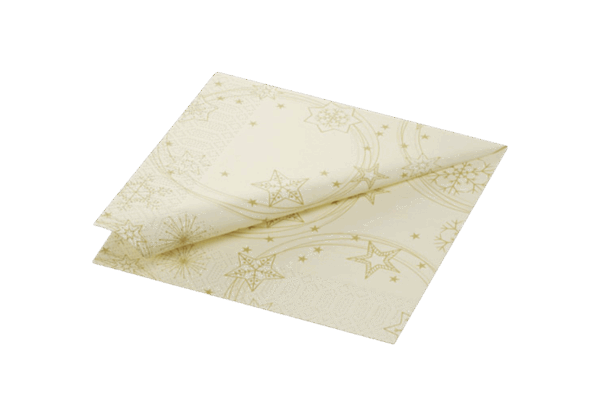 (3478)serviette duni ouate, 40x40 cm, 'star shine cream'.2