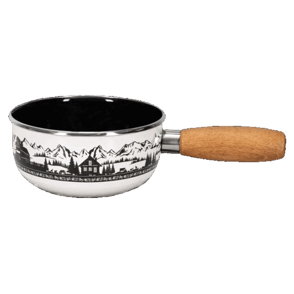 (3497)caquelon émaillé ivory alpweide
