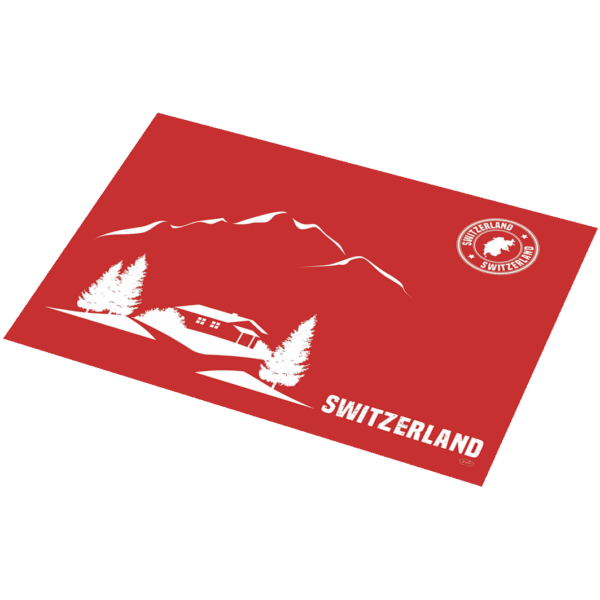 (3165)set de table, dunicel, 30x40 cm, décor switzerland, rouge