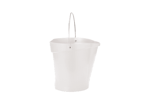 (3245)seau vikan plastique gradué avec bec verseur ,12 l (blanc).2