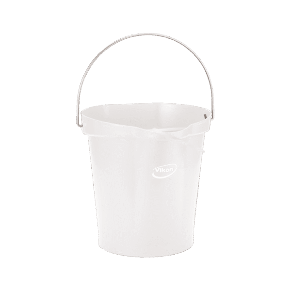 (3245)seau vikan plastique gradué avec bec verseur ,12 l (blanc).3