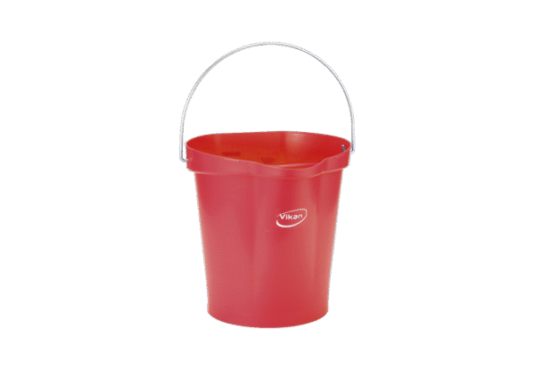 (3246)seau vikan plastique gradué avec bec verseur ,12 l (rouge).2