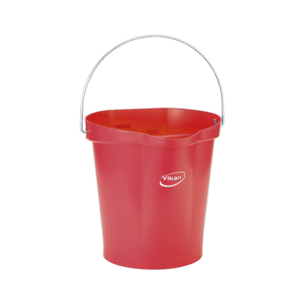 (3246)seau vikan plastique gradué avec bec verseur ,12 l (rouge).2