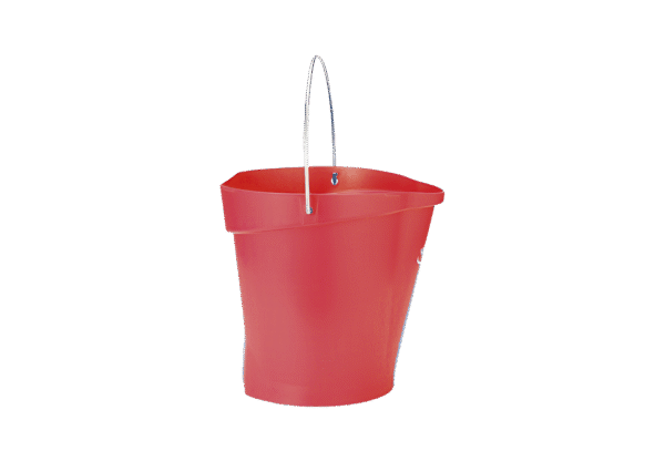 (3246)seau vikan plastique gradué avec bec verseur ,12 l (rouge).3