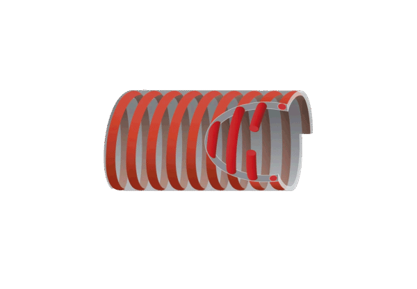 (3250)tuyau alimentaire en pvc, spirale rouge.1