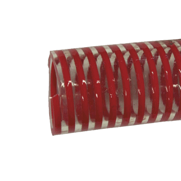 (3250)tuyau alimentaire en pvc, spirale rouge.2