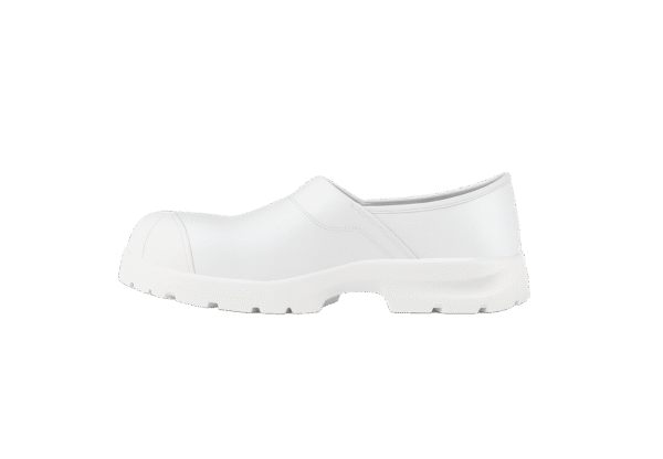 (3286) chaussure blanche, sika clogs flex, fermé, bout métal.1