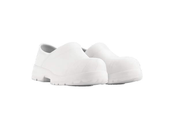 (3286) chaussure blanche, sika clogs flex, fermé, bout métal.4