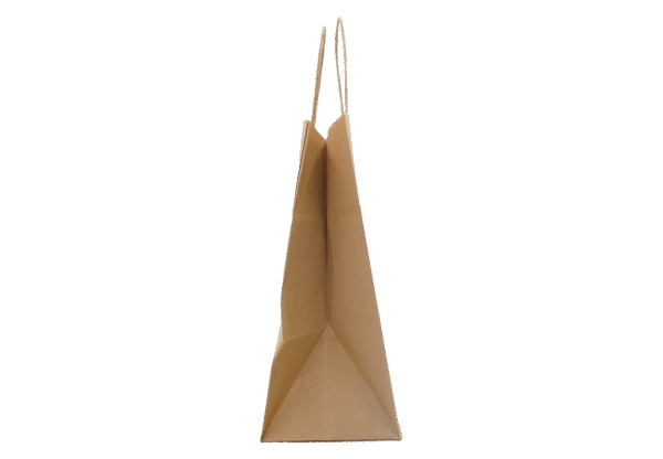 (3311)sac à emporter , avec anse torsadée, dim. 26+14x32 cm, kraft naturel brun.2