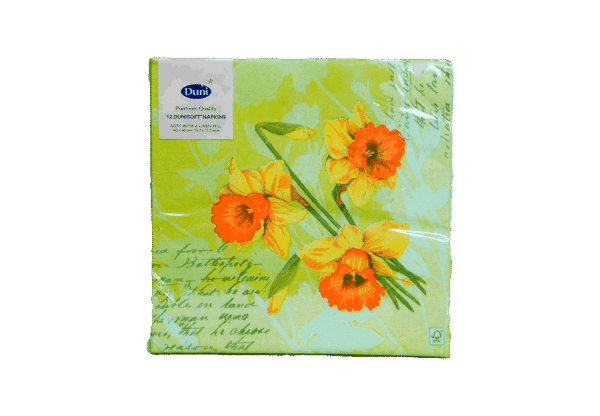 (3331)serviette duni ouate, 33x33cm, spring flower.1