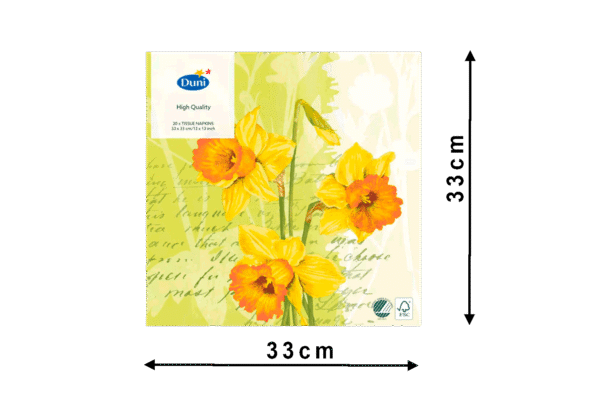 (3331)serviette duni ouate, 33x33cm, spring flower.3