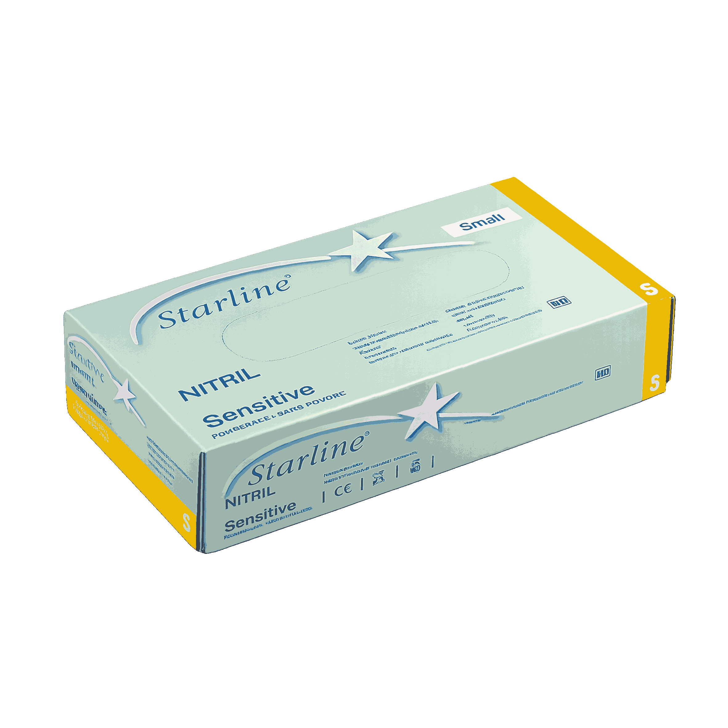 (2866)Gants en nitril Starline Sensitive S, non poudré, non stérile, bleu (100 pcs)2
